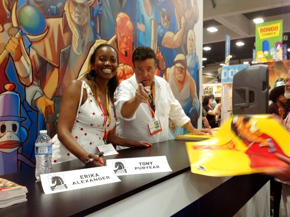 Erika Alexander and Tony Puryear sign for you!